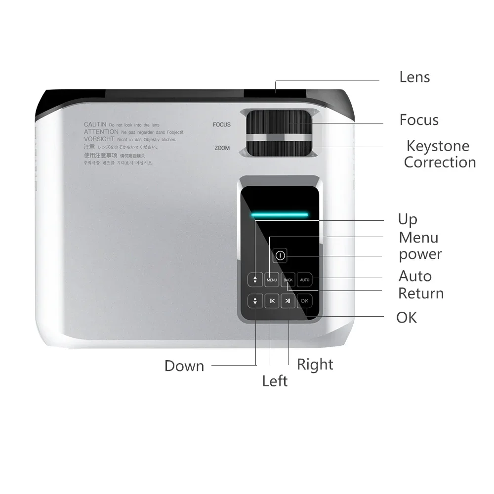 Hot Sale Mini Projector 4k E500H Portable LCD Projector Led Smart Small Projector factory