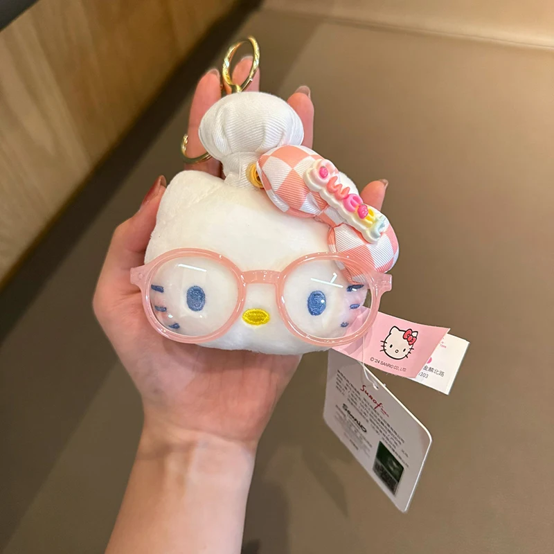 Sanrios Hellokittys llavero de felpa lindo mochila bolso encanto colgante bolso de mujer accesorio llavero para niñas regalos