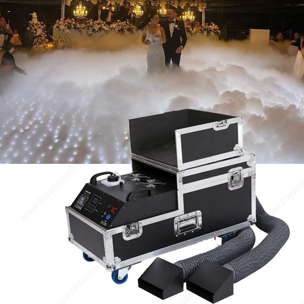 Professional wholesale price 3000W low lying fog smoke mist machine ground smog wedding concert water base low fog machine