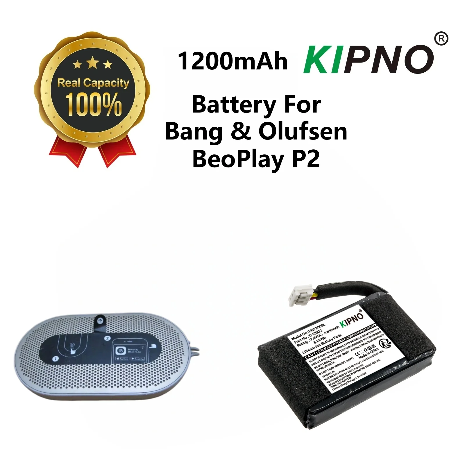 KIPNO 1400mAh Battery For Bang & Olufsen BeoPlay P2 C129D2