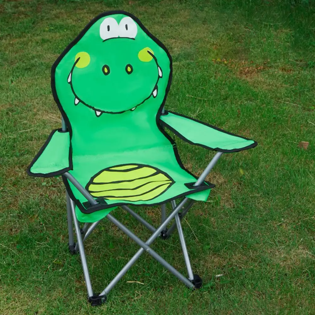 Kids Folding Camping Chair Cartoon Animal Outdoor Chair Picnic Fishing Lawn Beach Toddlers Boys Girls Collapsible Chair