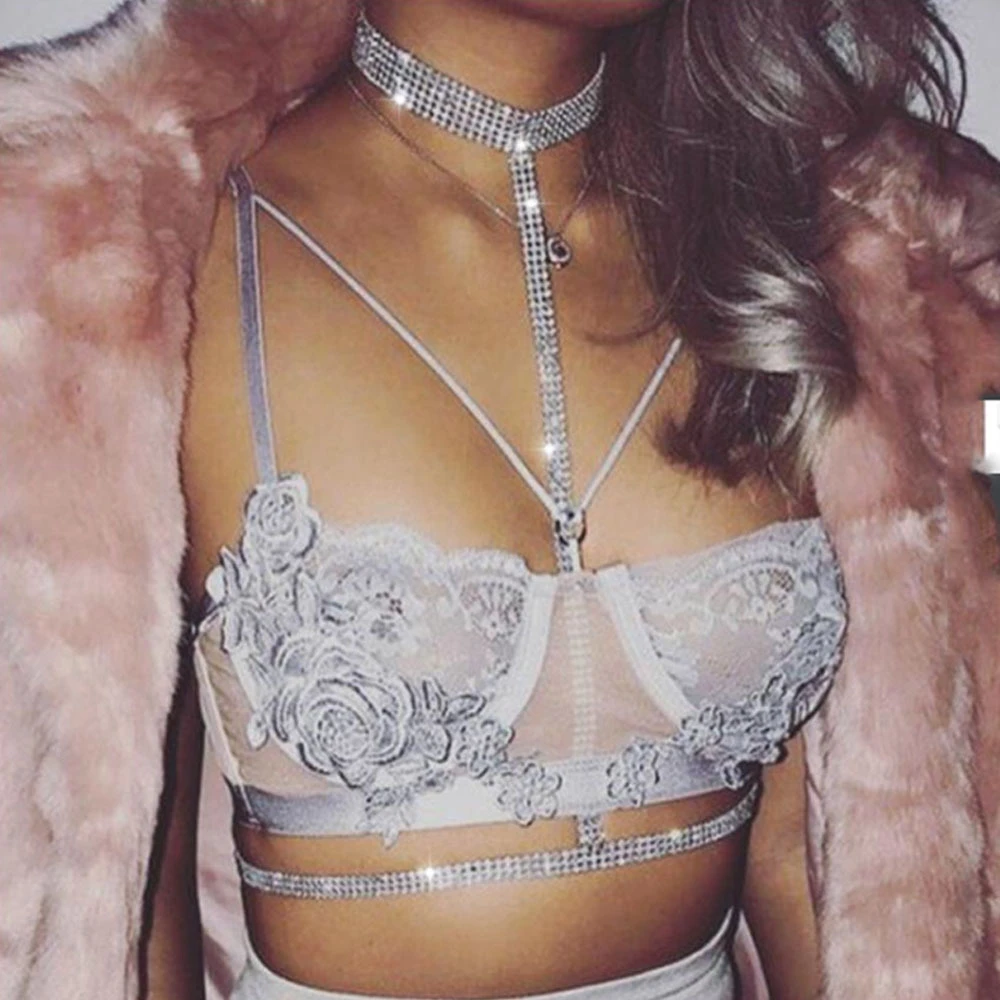 

Sexy Rhinestone Body Chain 2024Shimmering Bikini Chest Jewelry,Women's Exquisite Party Body NecklaceTrendy Beachwear Accessories