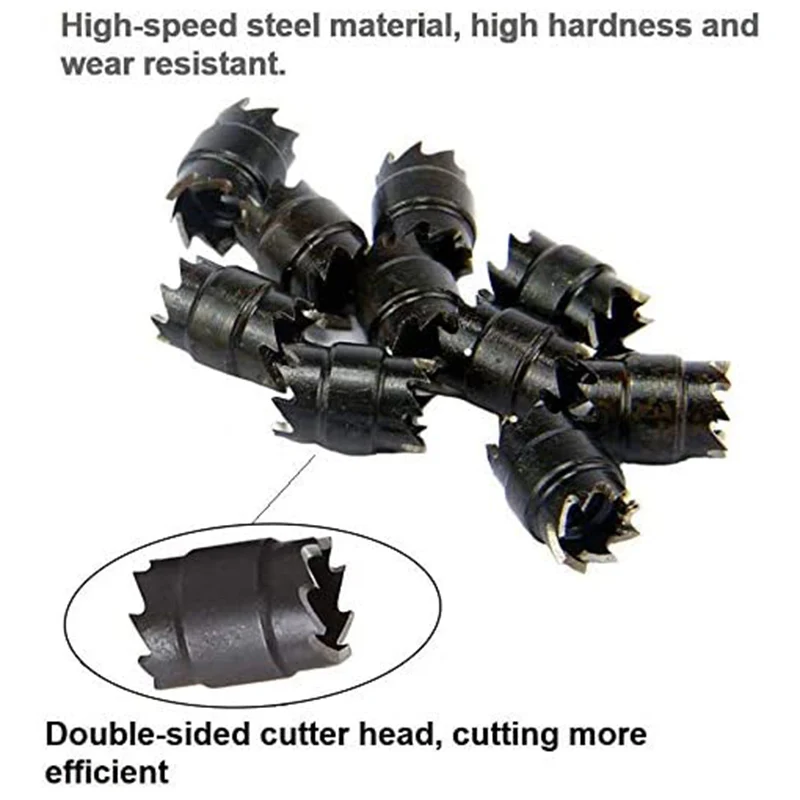 14-Piece Double-Sided 3/8Inch HSS Spot Welding Cutter Set for Electric Drill Spot Welding