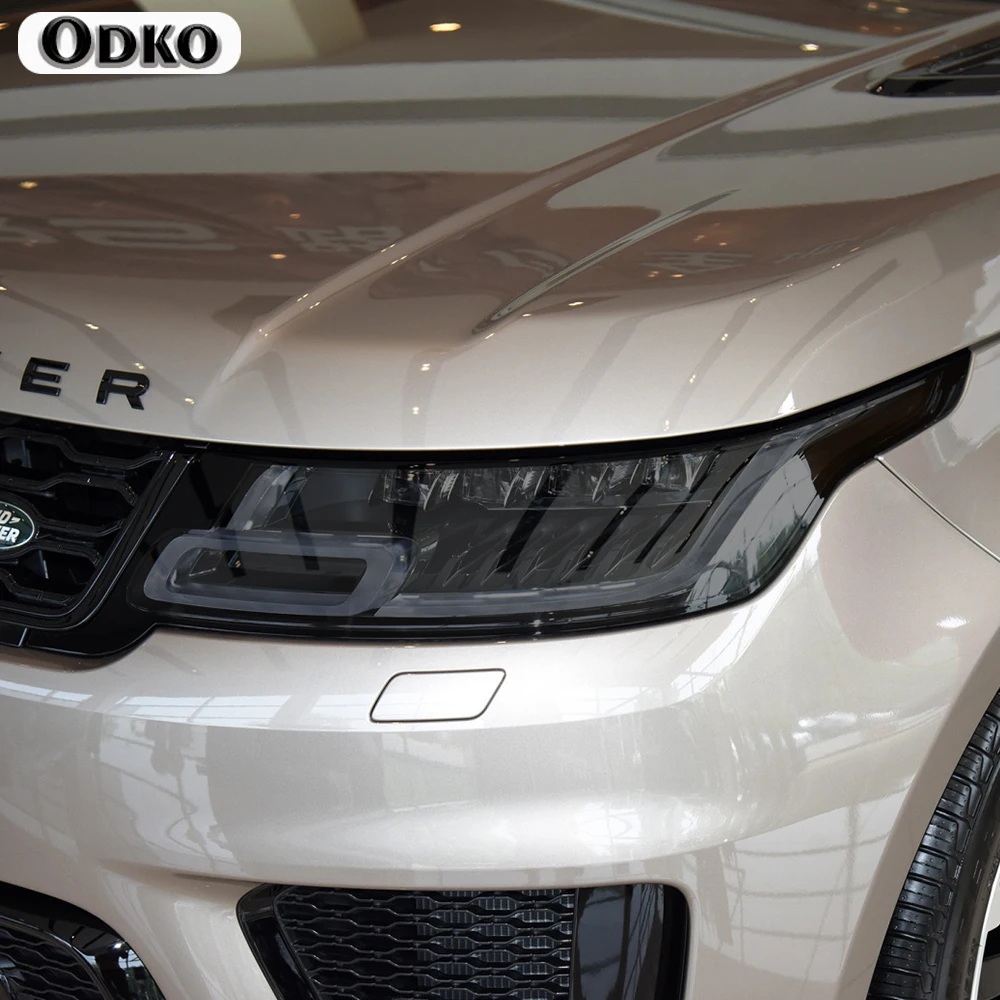 2 Pcs For For Range Rover Sport L494 2014-Present Car Headlight Tint Black Protective Film Transparent TPU Sticker Accessories