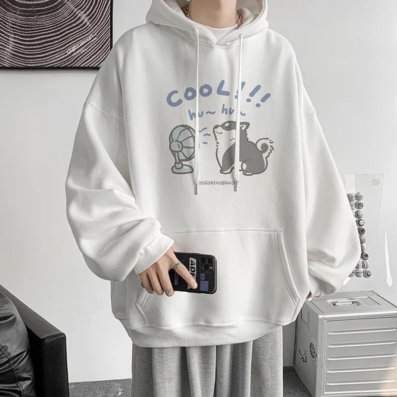 Autumn Anime Cat Graphic Print Men\'s Hoodies Y2K Streetwear Clothes Hip Hop Fashion Hooded Sweatshirts Oversized Pullover Hoody