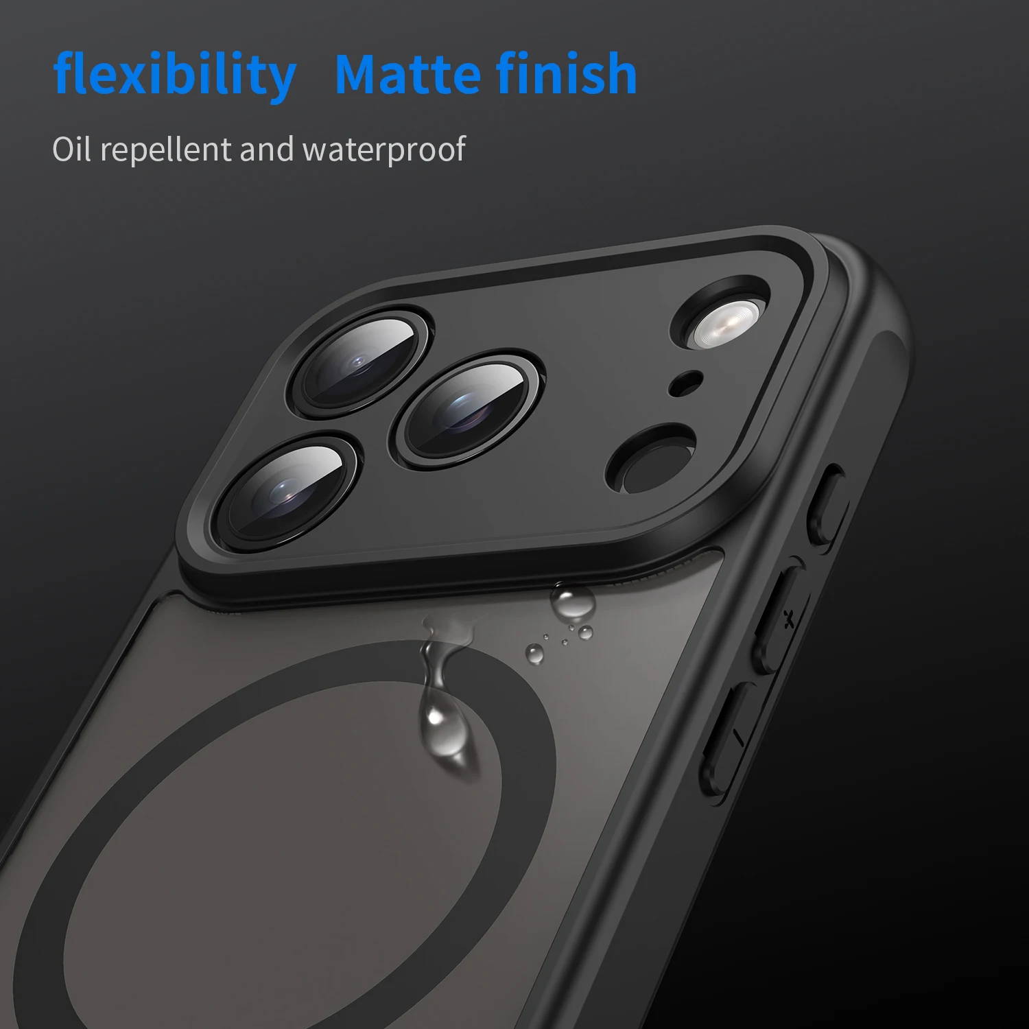 Luxuriöse matte, stoßfeste Magsafe-Magnethülle für iPhone 17 Air 17 Pro 17 Pro Max, kabelloses Laden, stoßfeste harte Rückseite – Detail 3