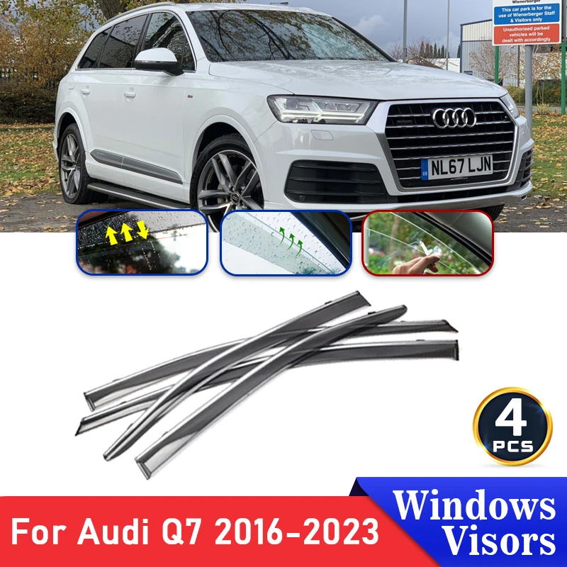 

Car Side Window Deflectors For Audi Q7 4M 2023-2016 2017 2018 2019 2020 Auto Accessories Windshield Rain Eyebrow Guard Sun Visor