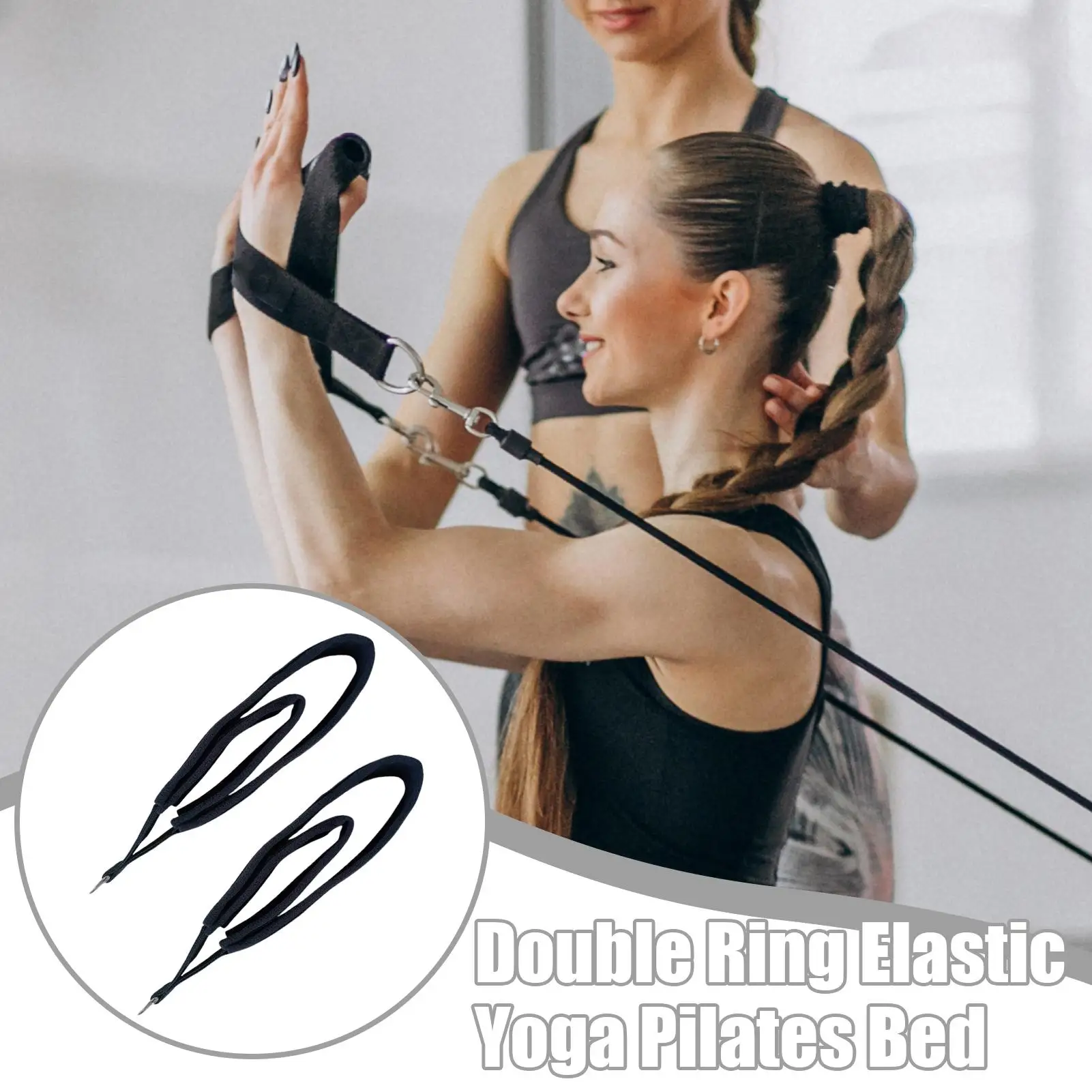 Pilates Straps Double Ring Elastic Yoga Band Physical Stretching Straps For Workout Yoga Gym Ballet Dance Fitness Home Pilates