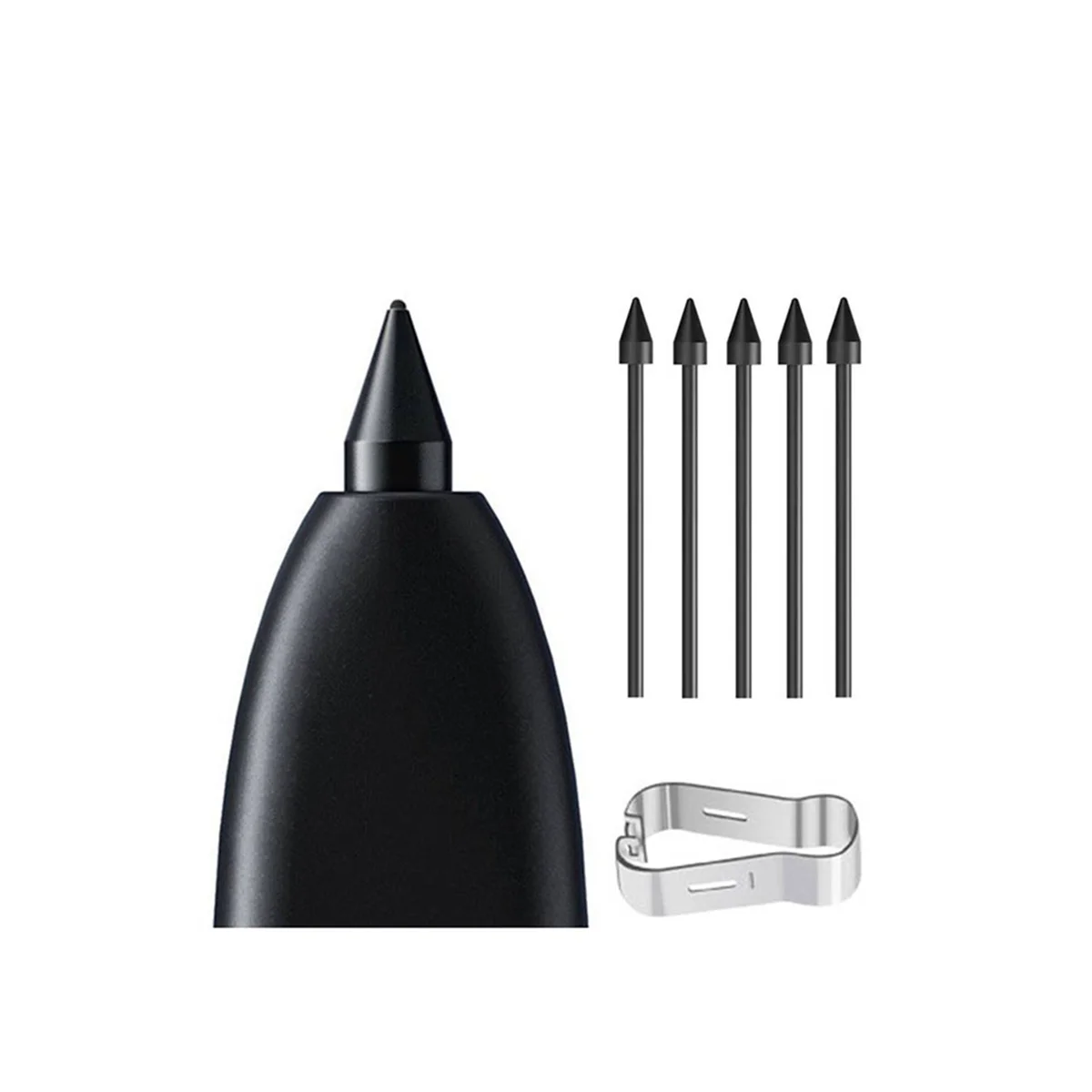 สำหรับ Samsung S6ปลายปากกาสไตลัสแบบเติมหัว S7ซีรีส์ N10 N20ชุดหัวปากกาปลายปากกา5หัวปากกา1คลิปสีดำ
