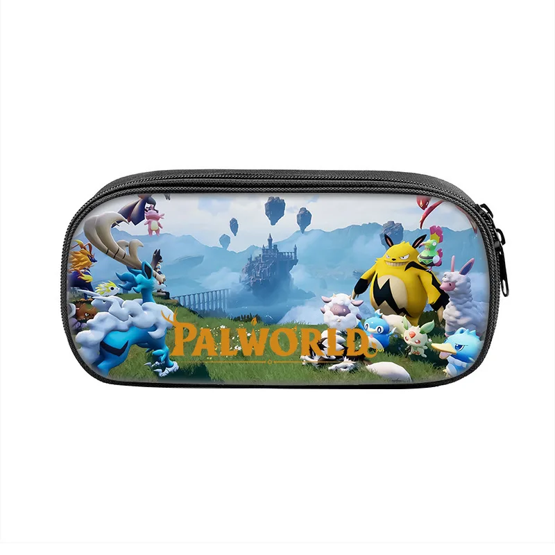 Palworld 만화 애니메이션 펜 상자 가방 학생 대용량 학교 용품 지퍼 연필 케이스