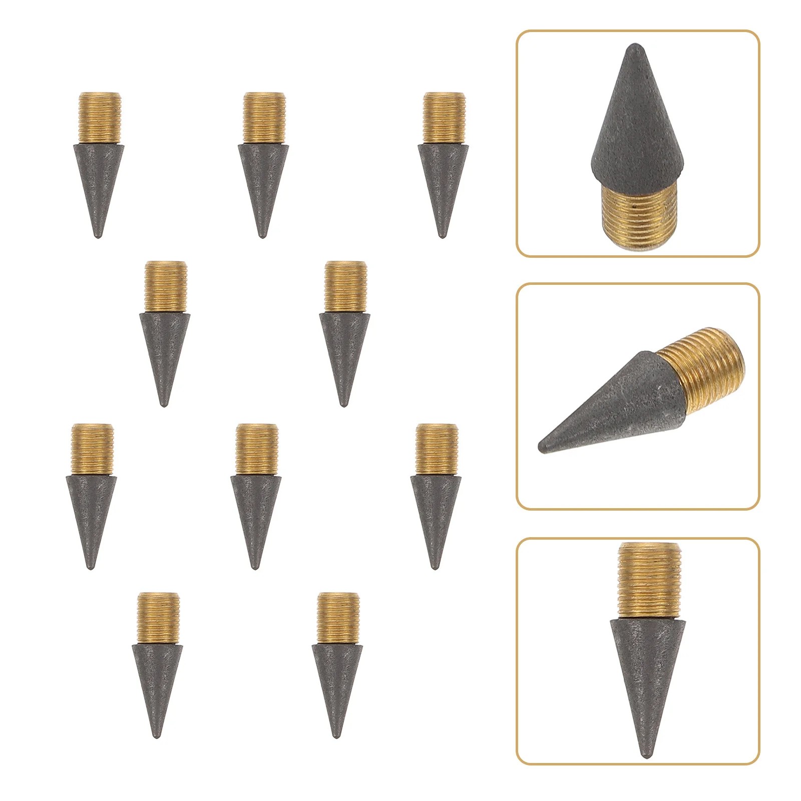 10pcs No-Sharpening Pencil Tips Replaceable Heads For School Stationery Drawing Writing Sketching Students Portable Inkless Pen