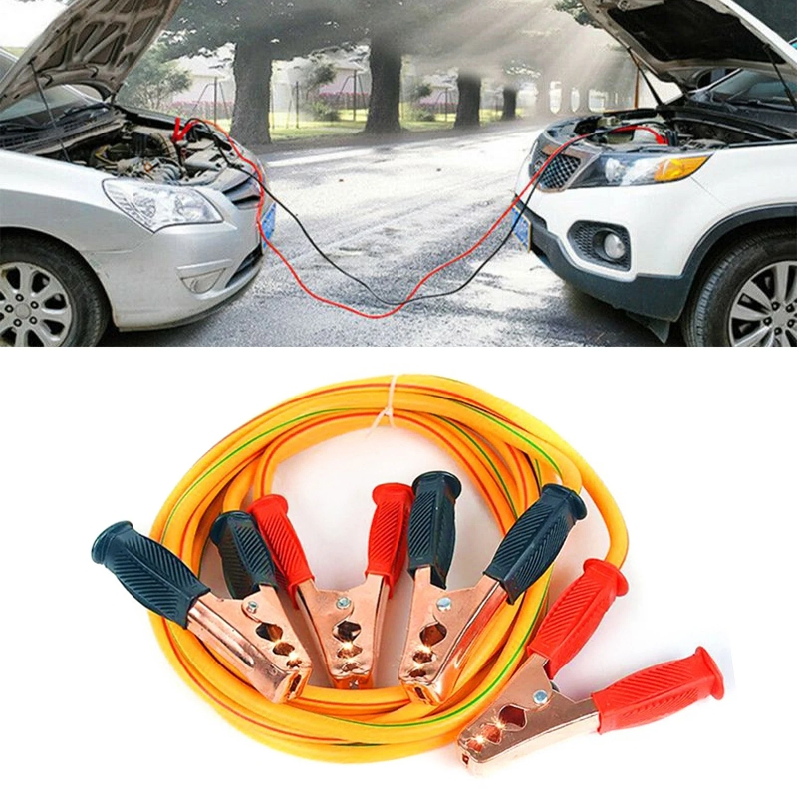 Car Battery Emergency Cable 1500A Pure Copper Battery Rescue Cable Pure Copper, Cable Length:4m