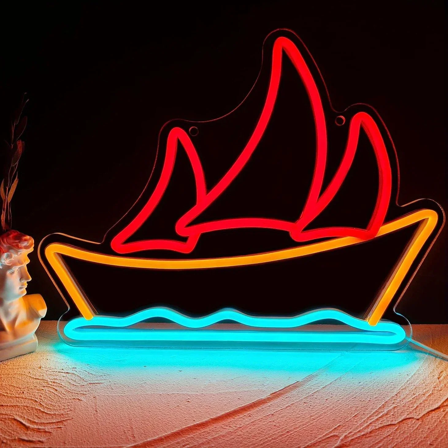 Sailing Neon Sign for Boat, LED Gamer Neon Sign, Wall Decoration, Game Light Decor, Bedroom, Bar
