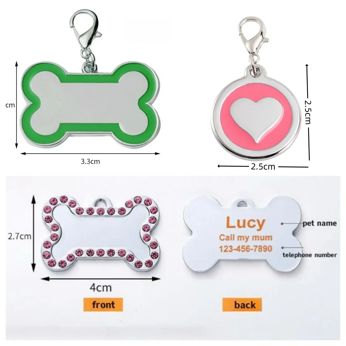 Dog ID Tag Personalized Gorgeous Dog Tags for Small Medium Dog Footprint Custom Pet Name Tag Plate Collar Accessories