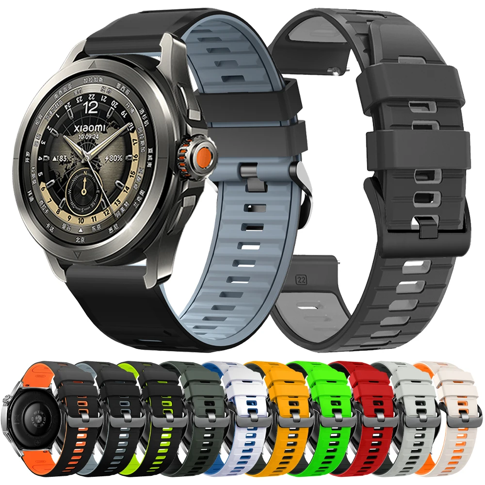 22mm Silicone Band For Xiaomi Watch color 2 S2 46mm/42mm S3 S1 Pro S4 Sport Replace Bracelet For REDMI Watch 5 Lite/Active Strap