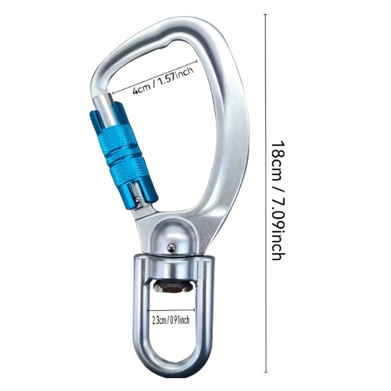 ABUS-スイベル カラビナ クリップ 360 °   回転可能なカラビナビッグ自動ロックカラビナ C リングクライミング機器サバイバルレスキュー