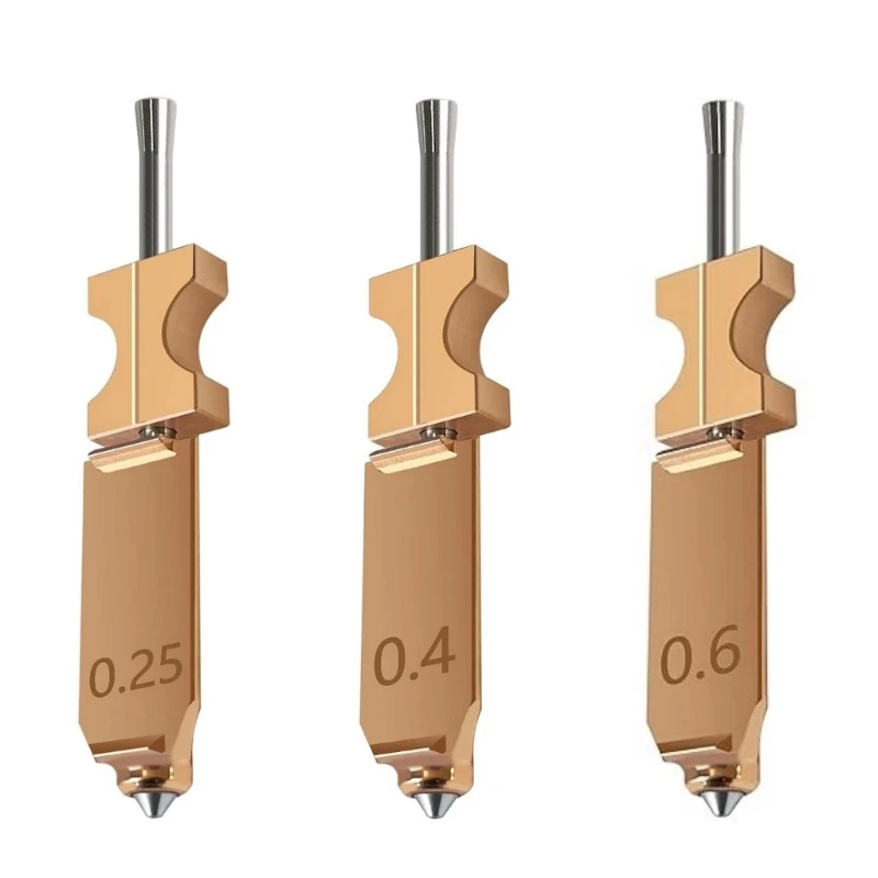 Interchangeable Printing Nozzle Set Heat Resistant Metal Tip Multiple Diameter Option 0.25 0.4 0.6mm F19E