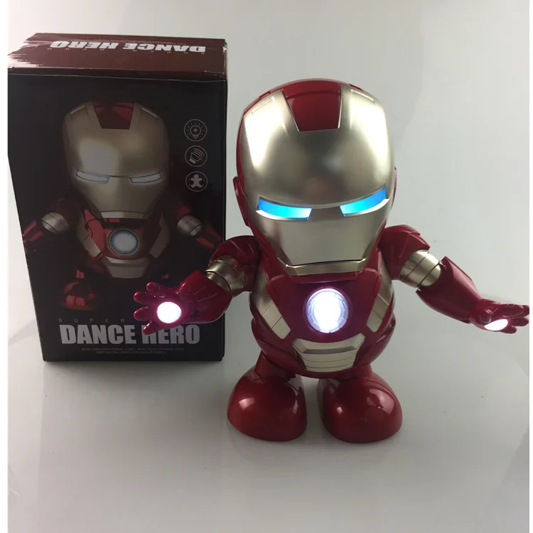 Marvel Iron Man LED-licht actiefiguur - Spiderman Dancing Singing Robot Model Avengers Super Hero Doll voor kinderen Kerstcadeau