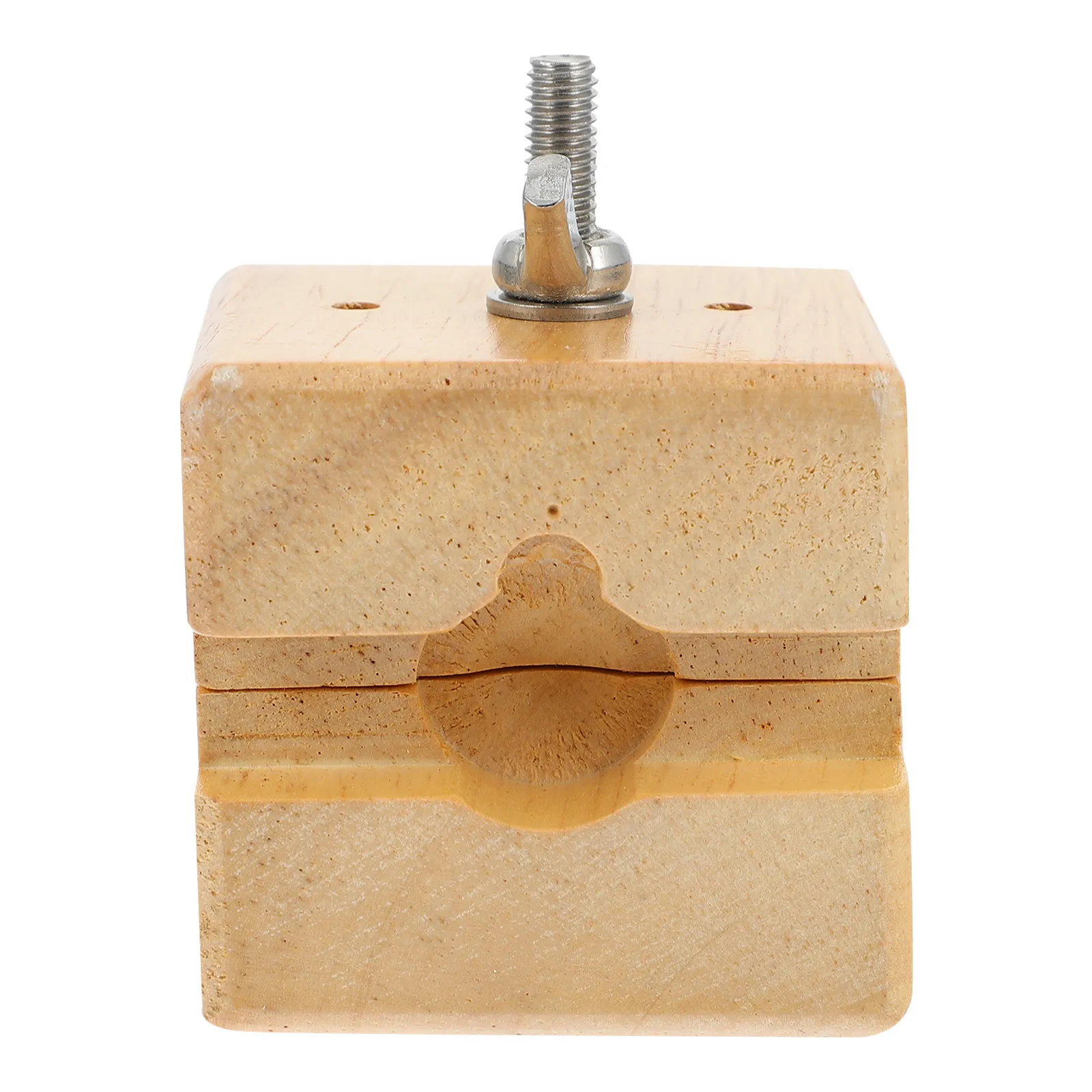 Wooden Watch Case Vise Holder with Metal Reinforcement Adjustable Screw Clamp for Safe Non-Scratch Watch Back Removal and Bezel