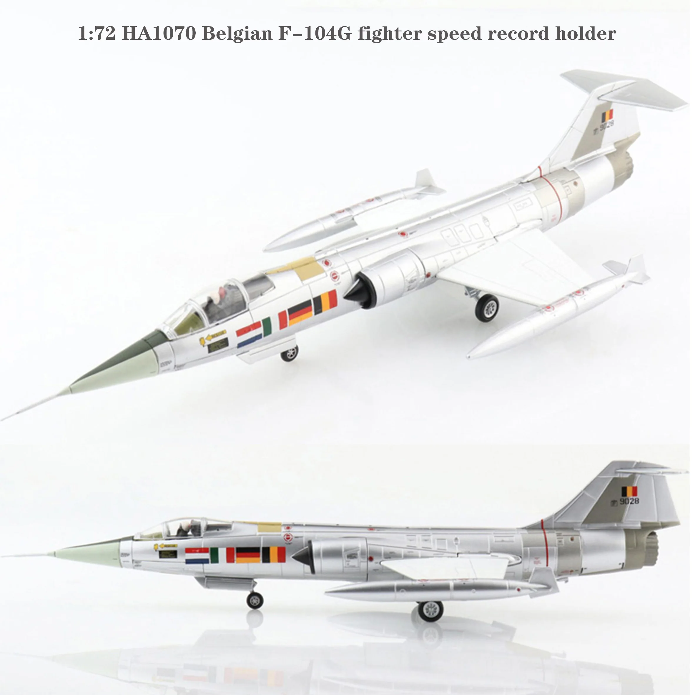 Fine 1:72 HA1070 Belgian F-104G fighter speed record holder  Finished alloy collection model