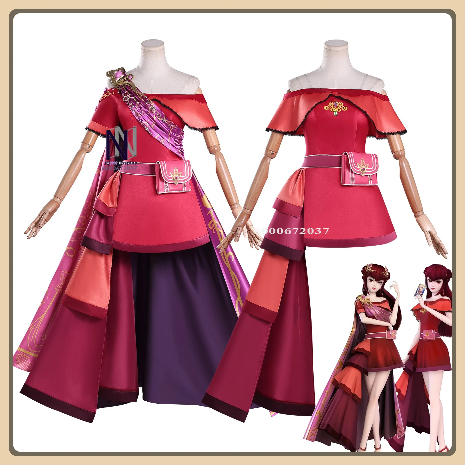 

Zina Anime Cosplay Costume Female Adult Red Lady Dress Full Set for Transformation and Magic Styles High Quality Comic Con