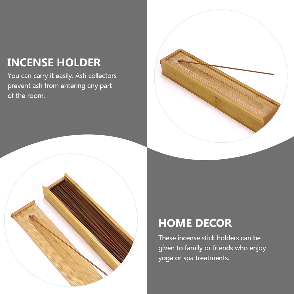 1pc Simple Incense Stick Holder Incense Storage Box for Home (Assorted Color) Bamboo Incense Box Creative Incense Case