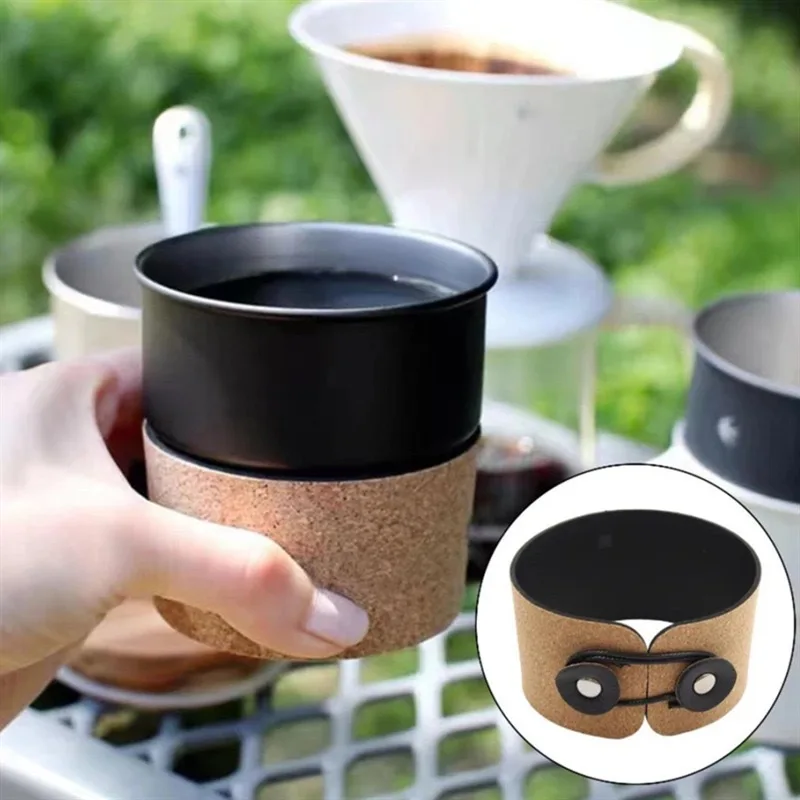 Easy-to-stack Original Color Cork Leather Cup Covers with Leather Texture for Iced Coffee Cups and Stainless Steel Cup Covers