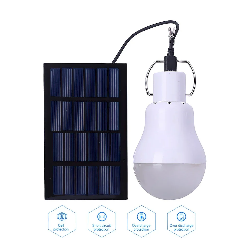 

Solar Panel Powered LED Bulb Light IP44 Waterproof Portable Outdoor Camping Tent Energy Lamp