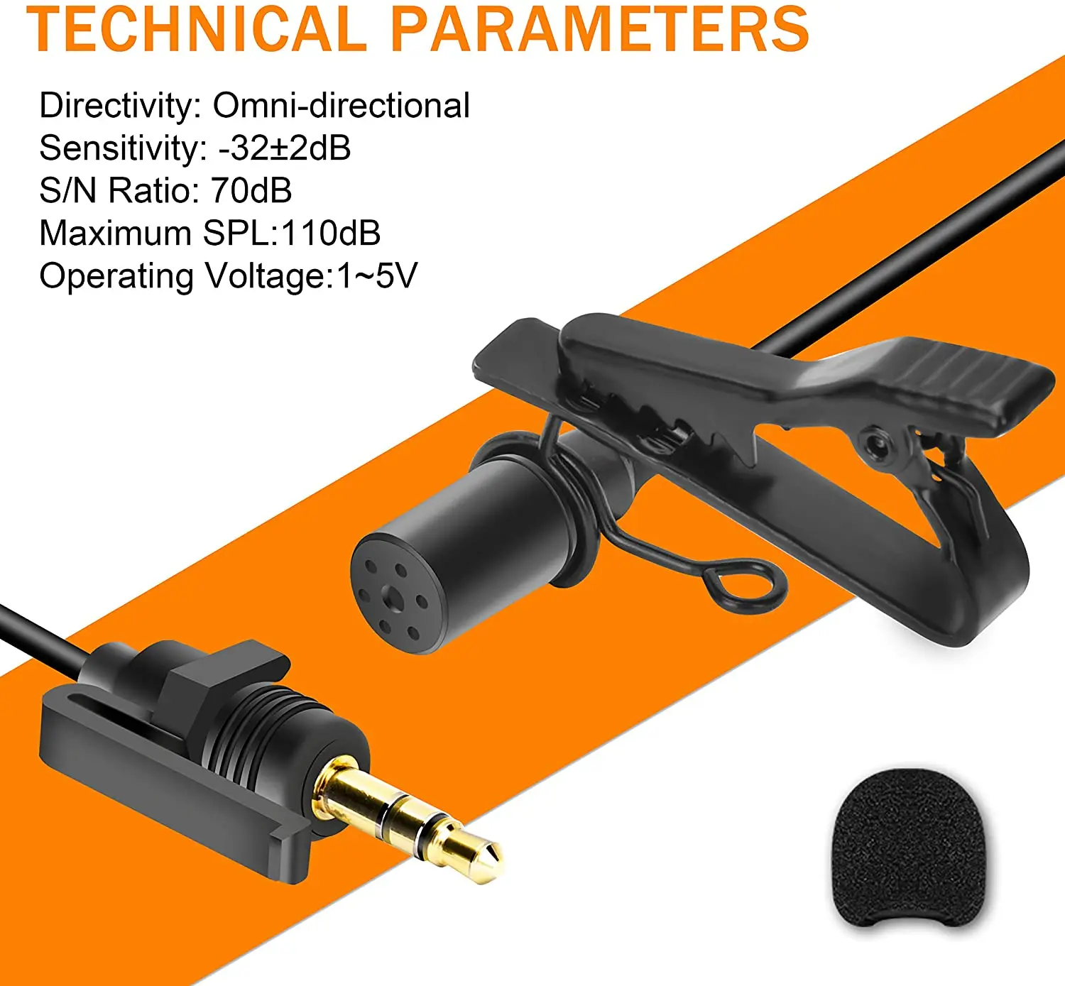 ميكروفون Lavalier, ميكروفون لاسلكي, متعدد الاتجاهات, ميكروفون طية صدر السترة السلكية, قفل مشبك