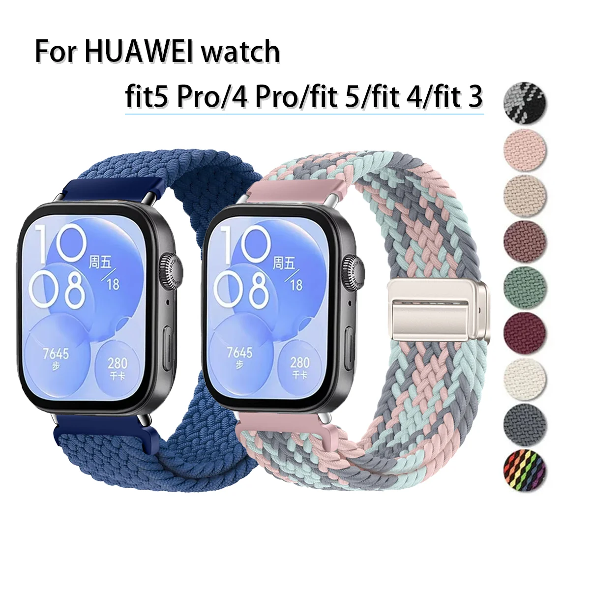 Correa magnética de nailon trenzado para Huawei Watch Fit5 Fit 5 Pro Fit 4, pulsera para Huawei Watch Fit 4 Pro Fit3