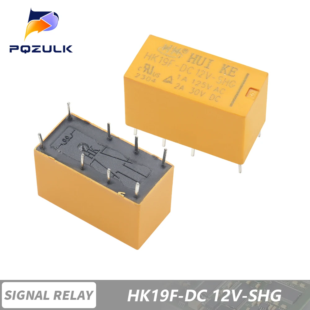 10 Stück Spule DPDT 8 Pin 2NO 2NC Mini-Leistungsrelais PCB Typ HUI KE HK19F HK19F-DC5V-SHG HK19F-DC12V-SHG HK19F-DC24V-SHG
