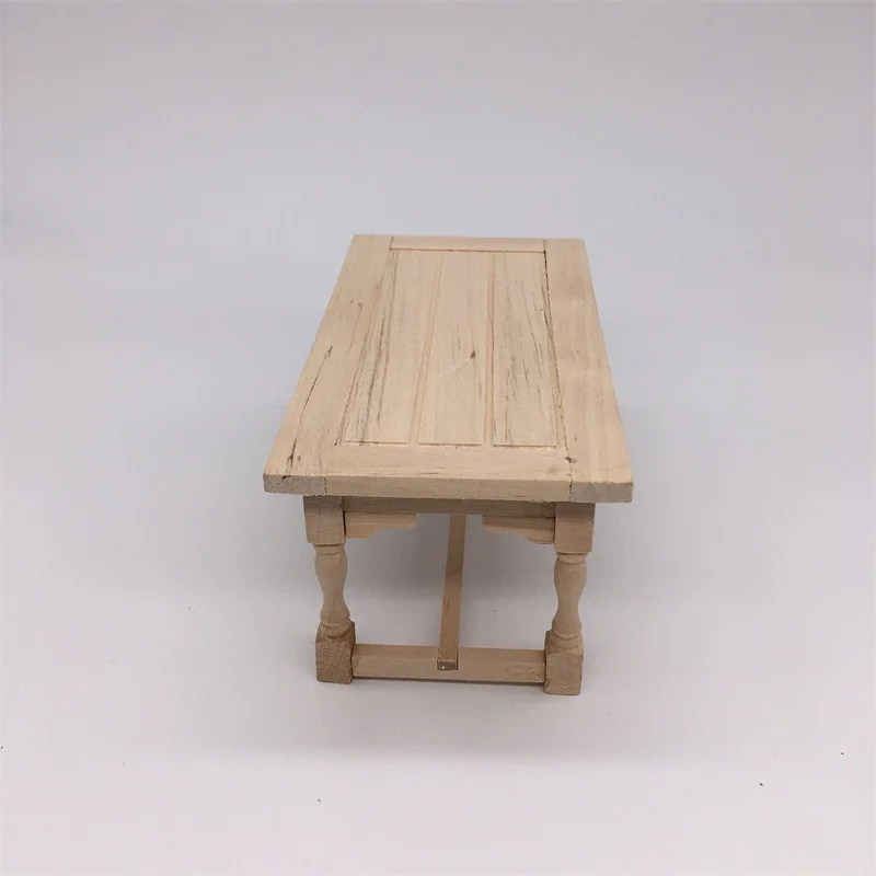 1/12 Scale Mini Furniture Original Wood Unpainted Desk Table Model for 6''Action Figures Garden Resturant Decorations DIY