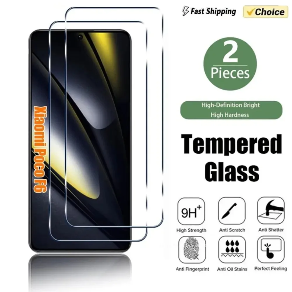 

2Pcs Screen Protector For Poco X6 F6 M6 X5 X3 Pro X4 F4 F3 GT Tempered Glass For Xiaomi Redmi Note 11 11S 10 9 13T 12T Pro Glass