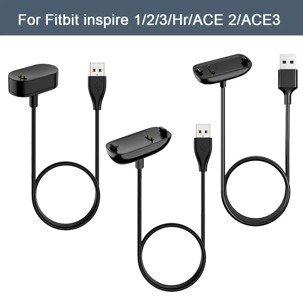 100cm USB Charger For Fitbit Inspire/Inspire 2/Inspire 3 Charging Cable Cord Dock For Fitbit Inspire HR/ACE 2/ACE 3 Charger Base
