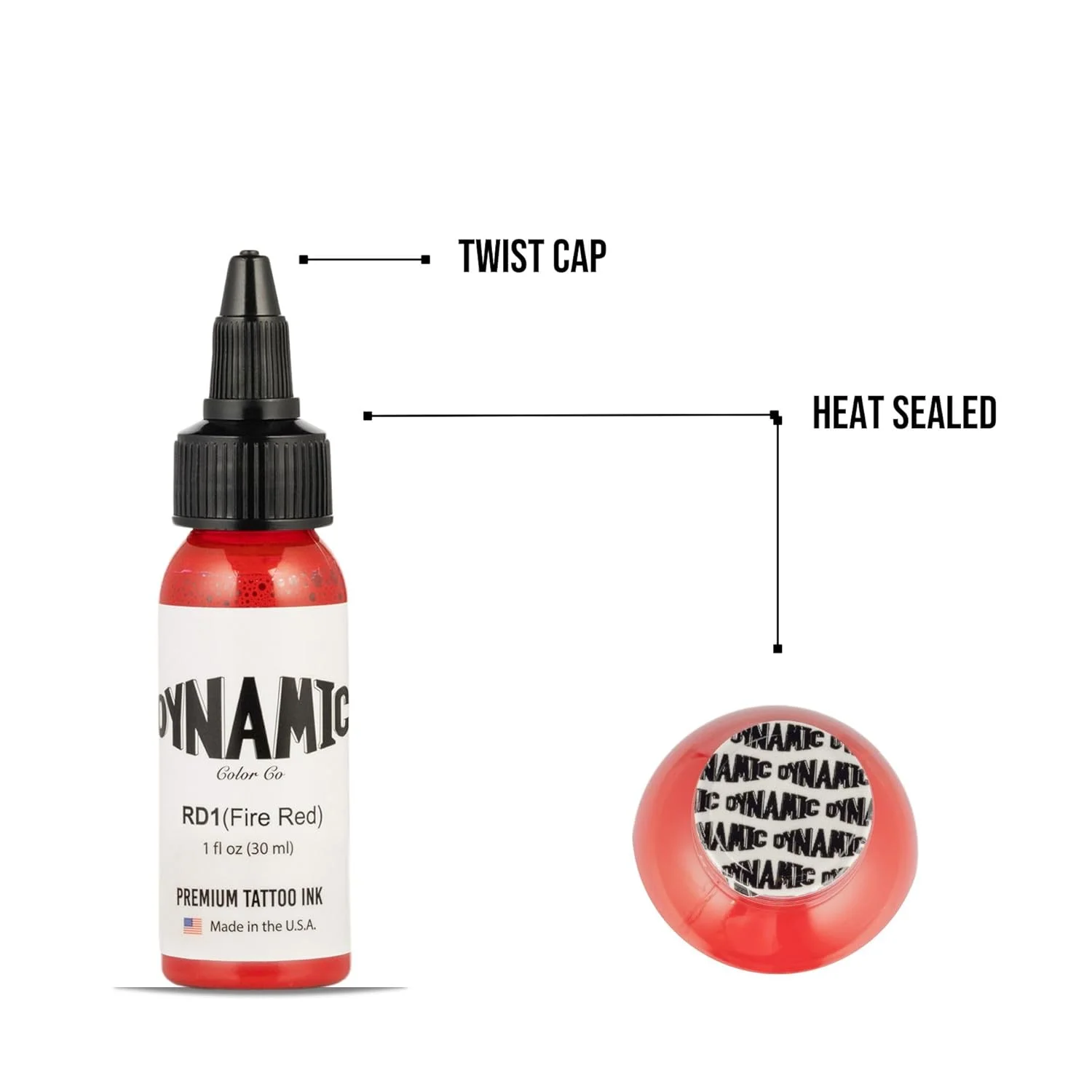 30ML Fire Red Tattoo Ink  Body Art Tattoo Ink Vibrant Vegan Long Lasting No Color Loss Professional Tattoo Ink (1oz Bottle)