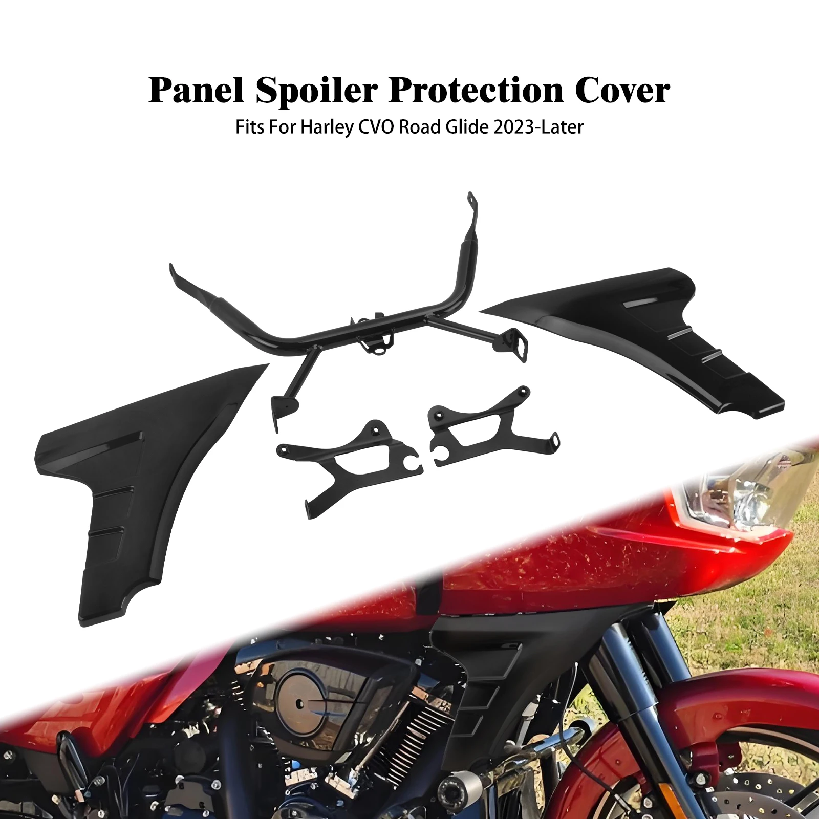 

Motorcycle Fairing Side Cover Black/Unpainted Panel Spoiler Bracket For Harley Touring Road Glide FLTRXSE 23-25 FLTRXSTSE 24-25