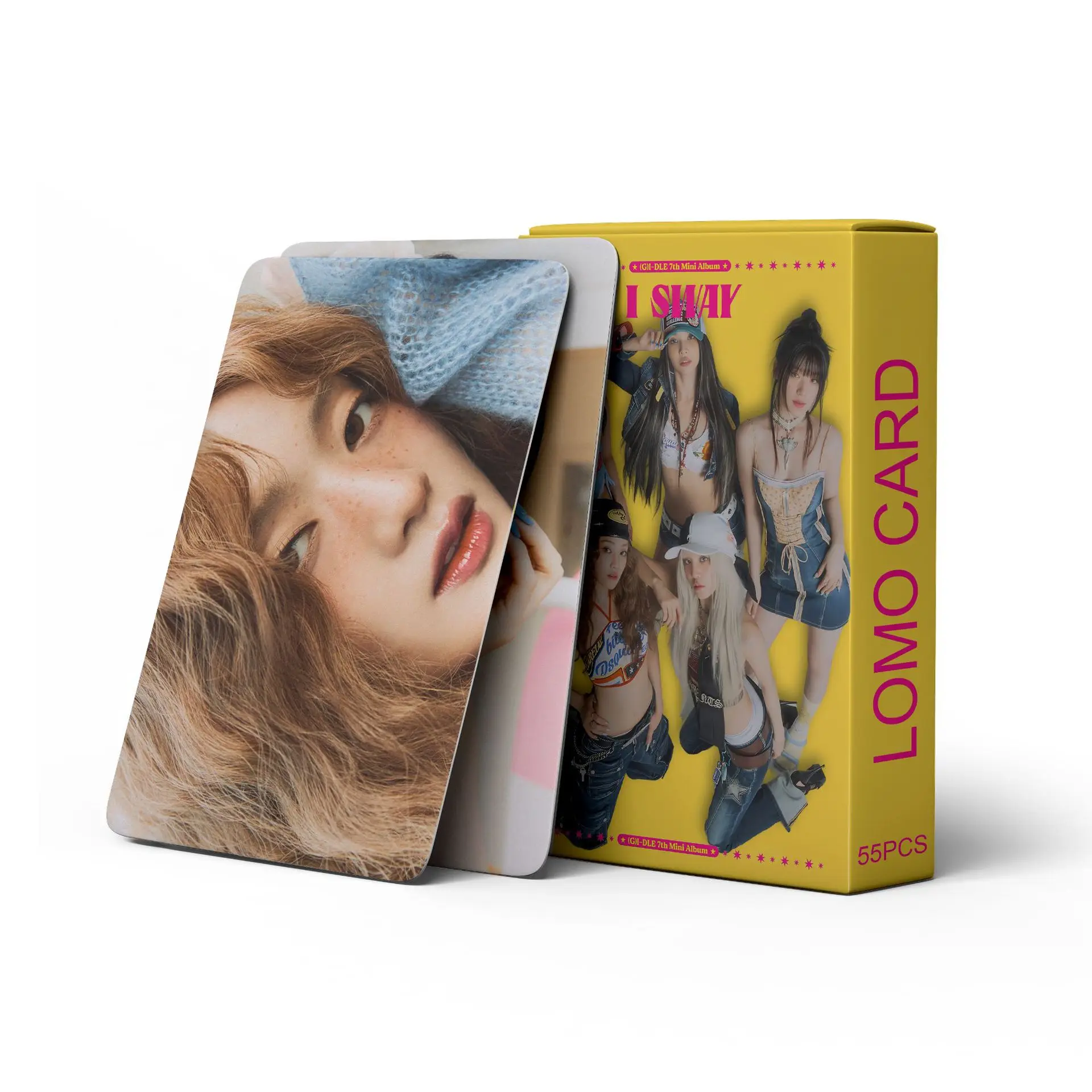 55Pcs/Set Kpop (G)I-DLE Photo Cards GIDLE Album I SWAY Lomo Card MiYeon Soyeon YUQI Minnie Shuhua Boxed Postcard Fans Collection