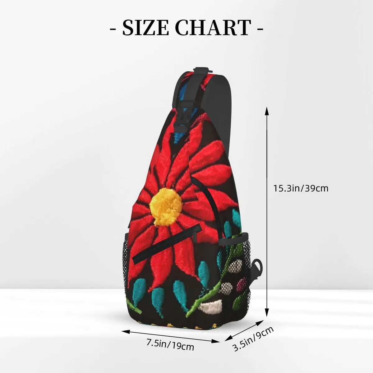 المكسيكي الزهور حقيبة الصدر الرجال حبال Crossbody على ظهره حقيبة صدر للرجال السفر المشي لمسافات طويلة Daypack حقيبة الكتف