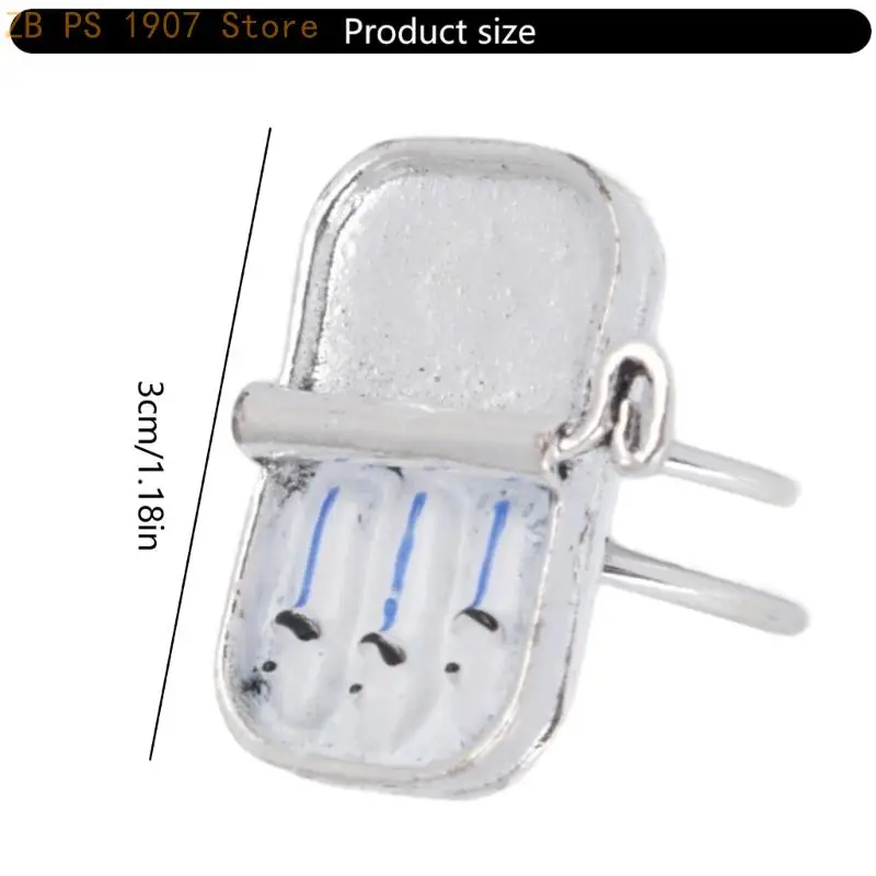 Fashionable Sardine Can Inspire Rings A Fun Jewelry Accessory for Trendsetters Seek Unique Jewelry Statement Pieces 55KA