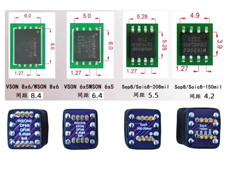 4 w 1 dla chipa Sop8 wsonvson do pobierania spalania z sondą sprężynowa igła flash eeprom kabel palnika chipów Sop8 wson