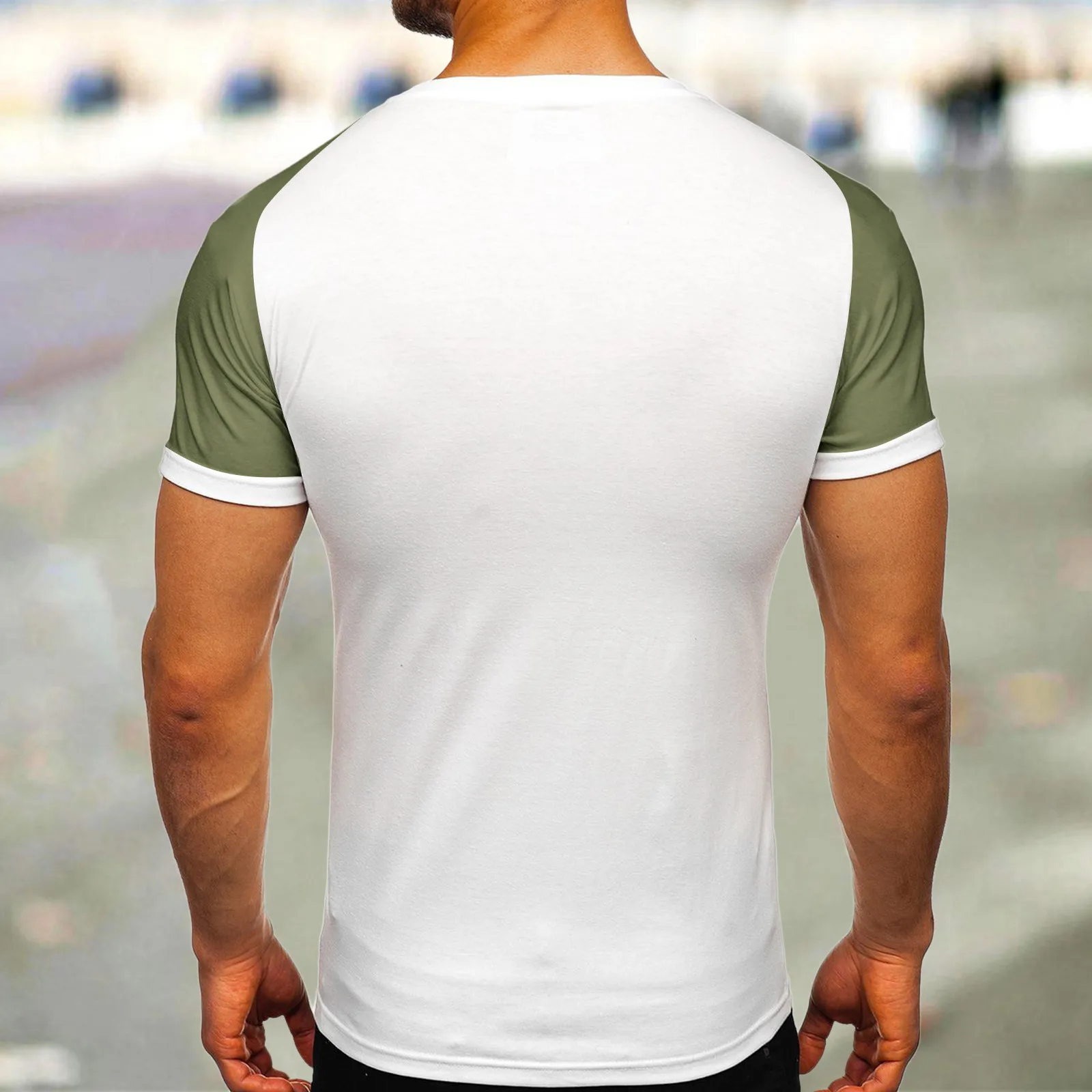 Solid Color Short Sleeve T-Shirts Men 2024 Summer High Quality Raglan Shirt Fashion Hip Hop Top Tees Simple Style Blank Shirt