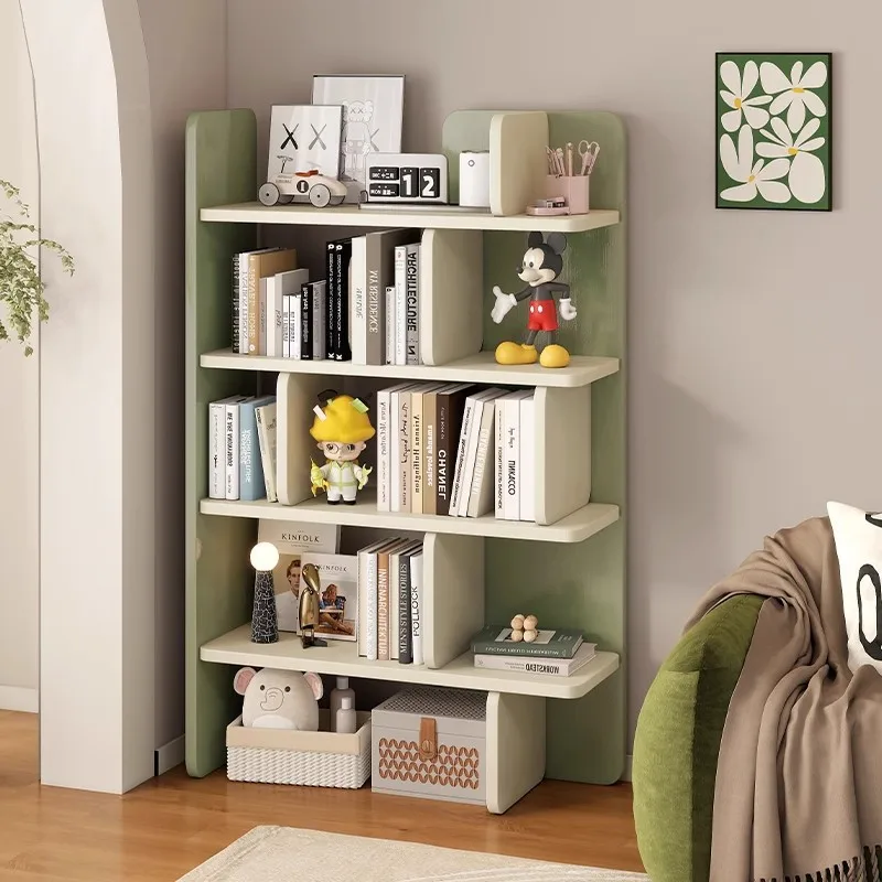Multifunctional Storage Shelf, Color Matching, Simple Bookshelf, Floor-to-ceiling Pure Solid Wood Study, Children's Bookcase