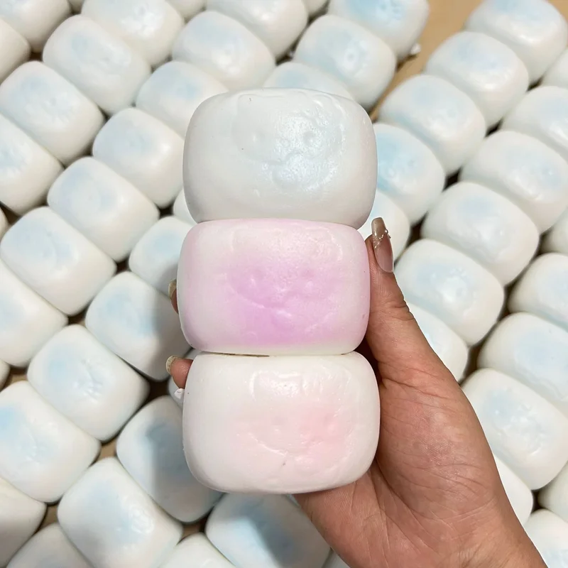 طابا Squshy الثلاثي Kawaii بولي Milk الحليب عبق الخبز الحلوى الكرتون زهرة لفة سكين قطع على البخار كعكة ضغط لعبة أطفال هدية عيد
