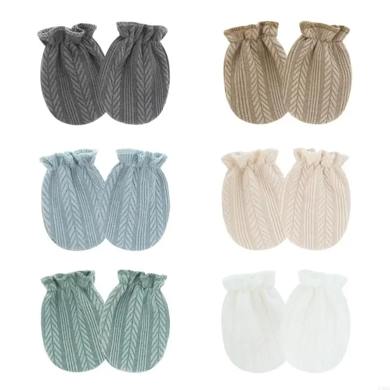 قفازات D5QA لحديثي الولادة مقاومة للخدش من القطن بإغلاق مرن، نسيج مريح