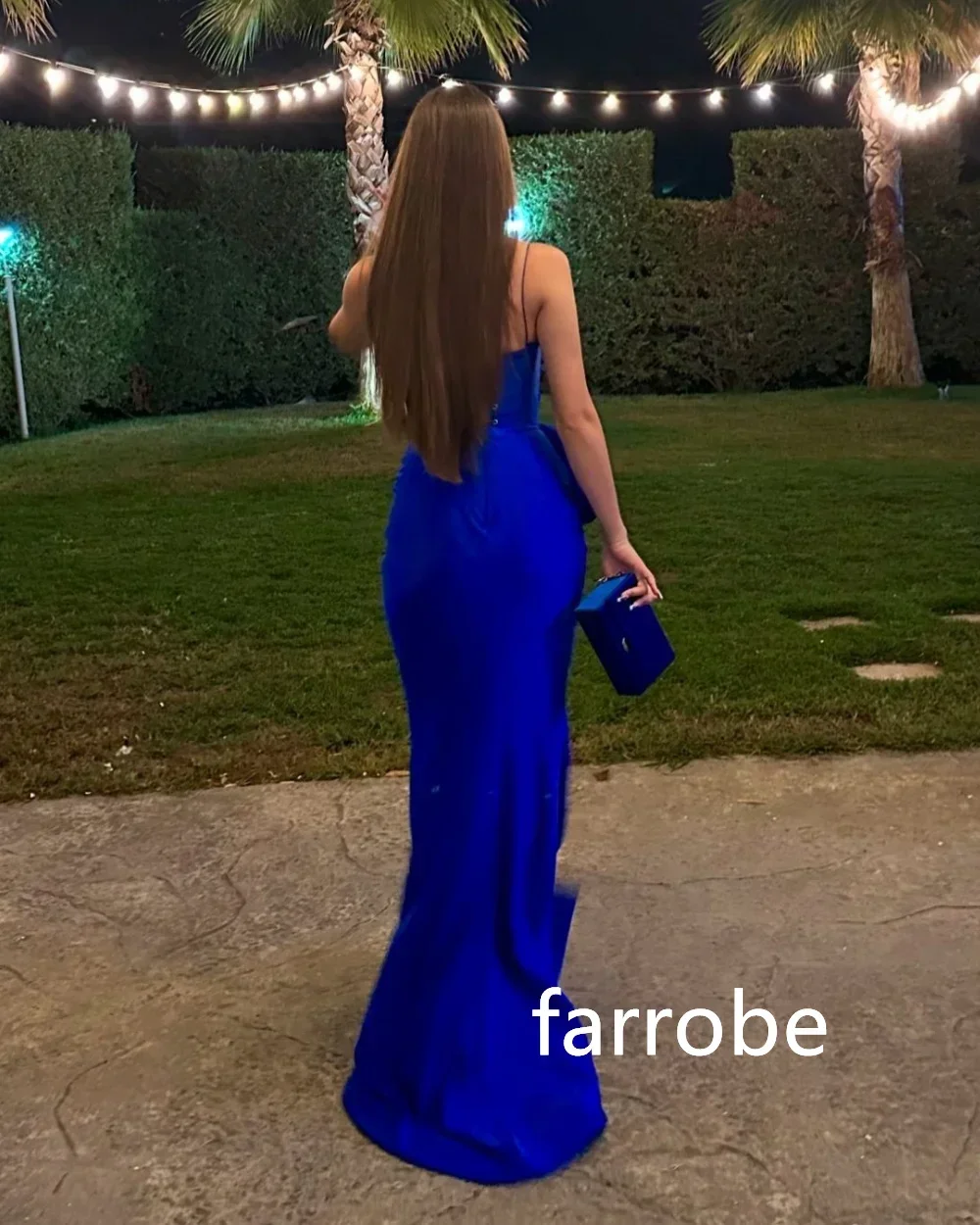 Customized Sparkle Jersey Pleat Sequined  Mermaid Spaghetti Strap Long Dresses Prom Dresses Classic Exquisite Modern Style Pastr