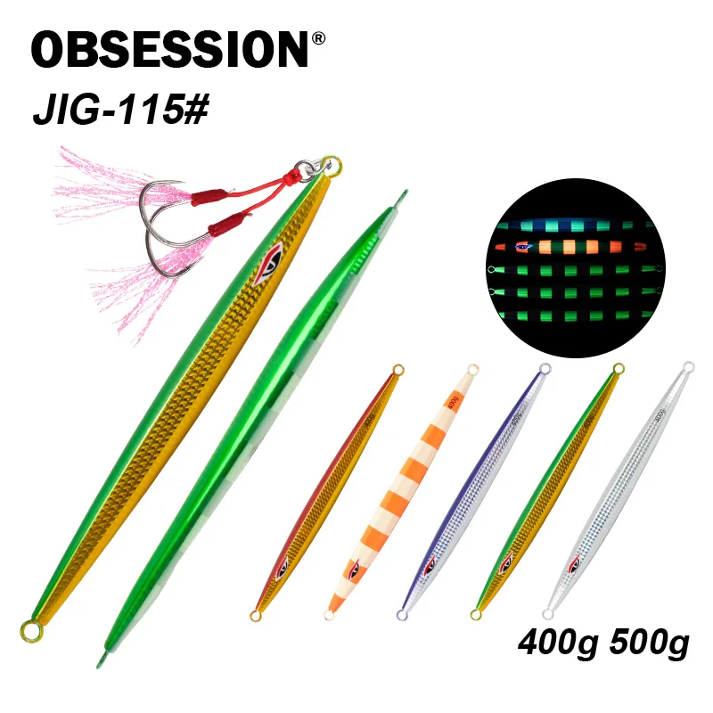 

OBSESSION J115 250 г 300 г металлическая приманка для глубоководной рыбалки, скорость медленной приманки для отсадки, УФ-свечение, металлическая приманка для морской рыбалки