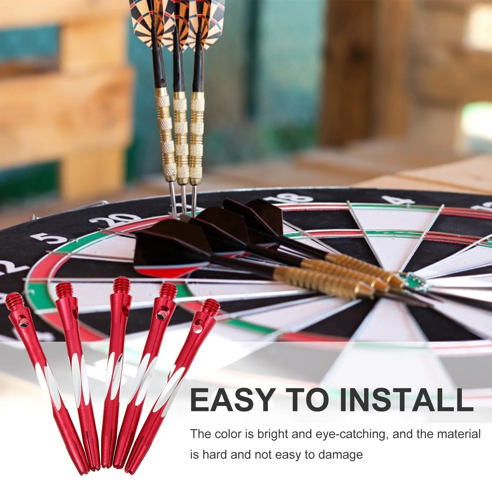 

5Pcs Dart Shafts Aluminium Alloy Standard 2Ba Thread Metal Shaft Accessories Non-Slip Knurled Surface for Steel Tips Gaming