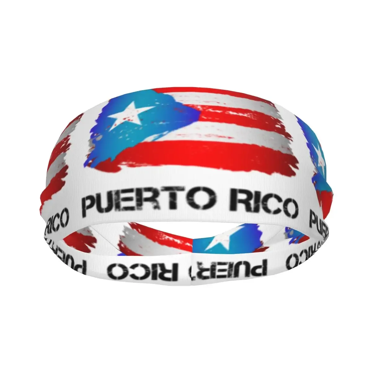 Custom Puerto Rico Flag Sport Headbands for Women Men Stretchy Moisture Wicking Gym Sweatband