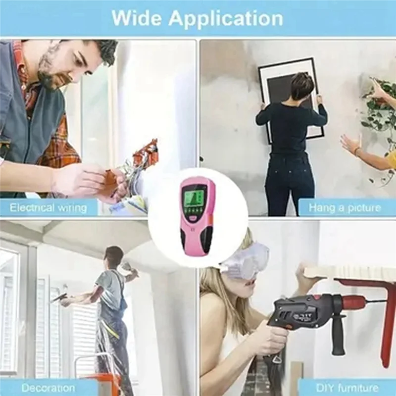 A73E-5-in-1 Wandscanner Muur Houtstroomdetector Randcentrum Vinden Digitale Stud Finder Sensor