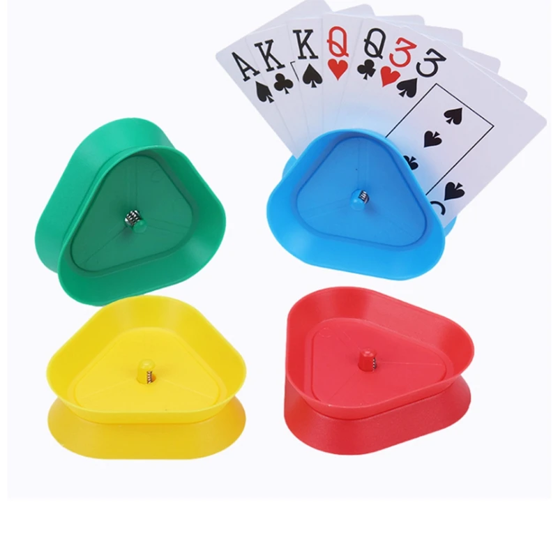 

16 Piece Game Poker Holder Play Card Holder Plate Plastic Triangle Play Card Organizer Family Play Cards